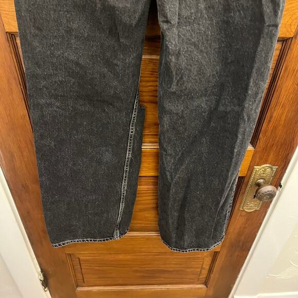 Rag & Bone sz 25 Black Logan Mid-Rise Wide Leg Jeans Black Fillmore With Holes - Picture 15 of 16